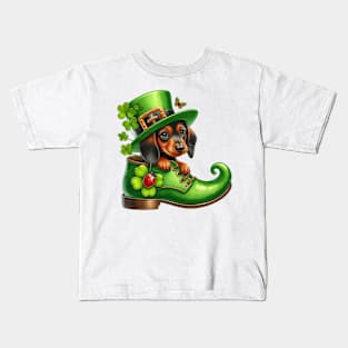 Dachshund Dog Shoes For Patricks Day Kids T-Shirt